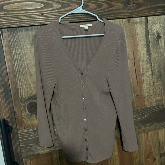 Merona Tan Sweater with Buttons - Picture 2 of 5